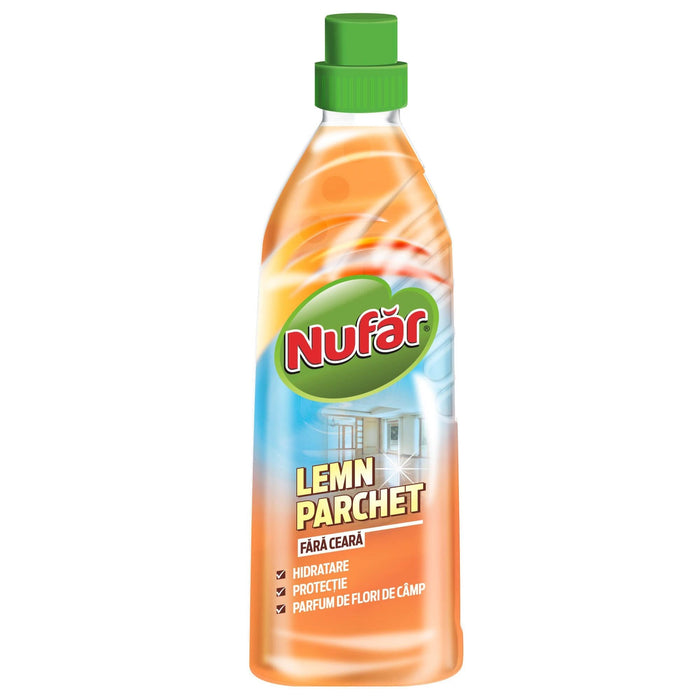 Solutie fara ceara pentru curatarea pardoselilor din lemn si parchet, Nufar, 0.75 L, parfum flori de camp WALTI