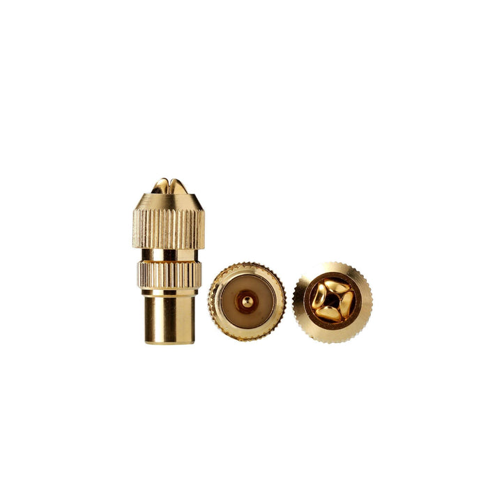Mufe pentru cablu TV Lexman, coaxial, 9.52 mm, set mama - tata, metal, auriu WALTI