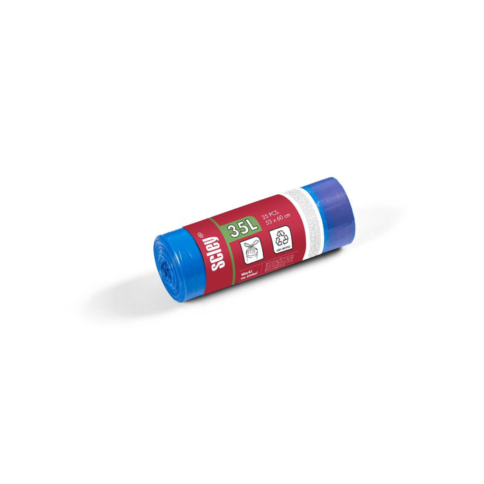 Saci menajeri LDPE 35 L x 25 bucati, Scley, albastru WALTI
