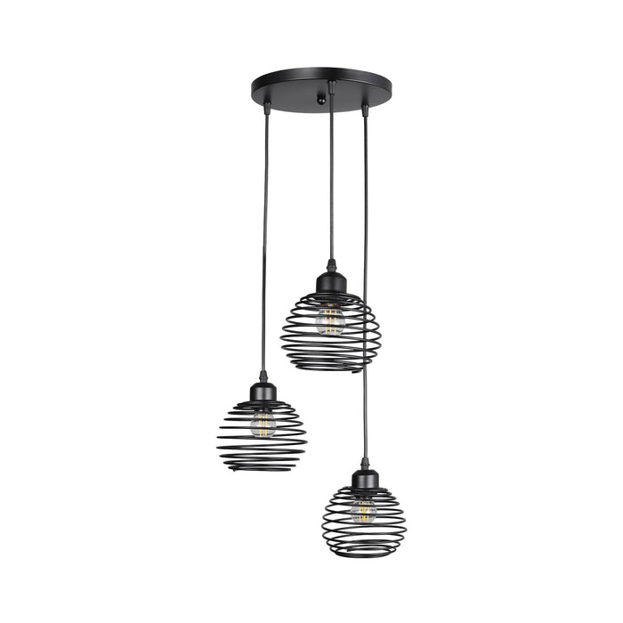 Pendul Great, 3 x E27, rotund, negru, metal WALTI