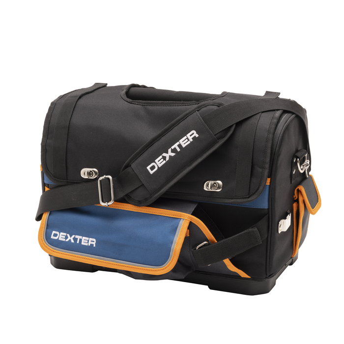 Geanta unelte cu clapa Dexter, cu organizator, textil, 30 L, 42 x 24 x 31 cm WALTI
