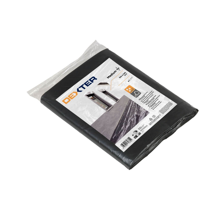Folie protectie Dexter pentru zugravit, din polietilena, 5 x 4 m, 5 microni, pentru exterior WALTI