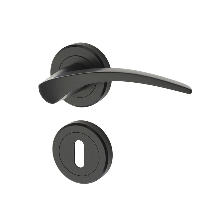 Maner cu rozeta usa interior, Kite, pentru cheie, zinc, negru WALTI