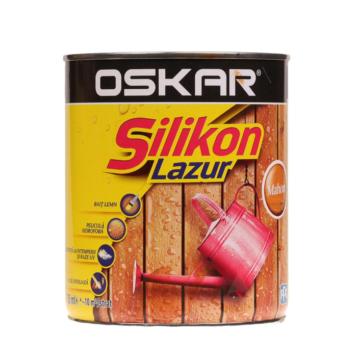 Bait lemn Oskar Silikon Lazur, pe baza de solvent, interior/exterior, mahon, 0.75 L WALTI