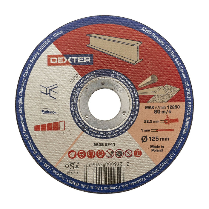 Disc taiere Dexter, pentru otel/metal, Ø 125 x 1 mm WALTI