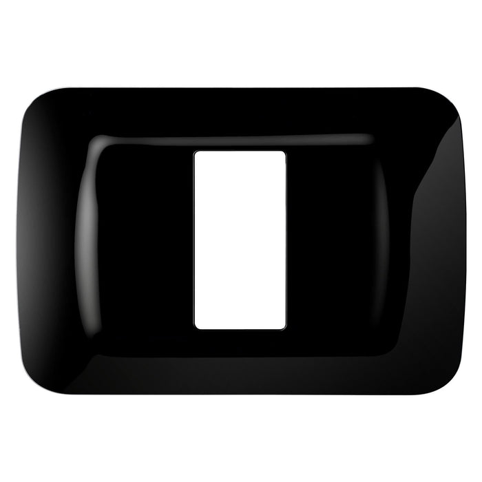 Rama decorativa simpla Gewiss Top System, pentru aparataj modular, IP20, neagra WALTI