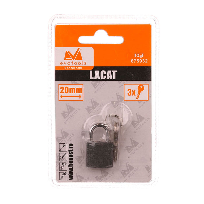 Lacat cu cheie, pentru exterior, Honest ETS, otel, 20 mm WALTI