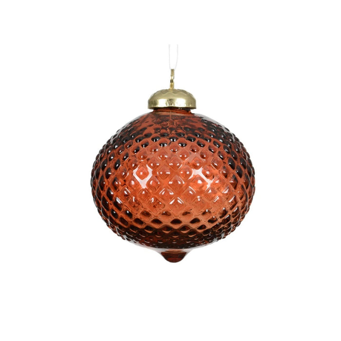 Glob de Craciun, pentru brad, forma diamant, sticla, Ø 8.7 cm, rosu inchis WALTI