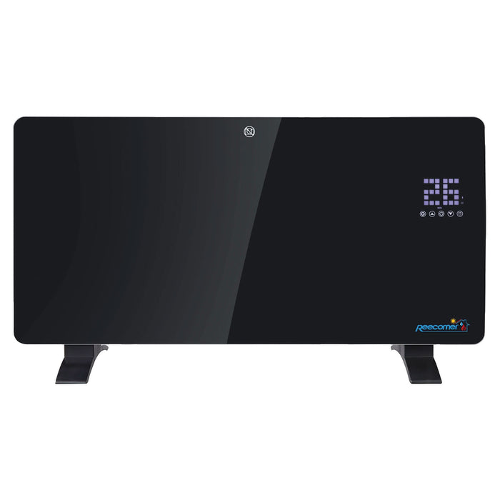 Convector electric digital Reecomer, panou sticla si display led, Wi-Fi, 2000W, negru WALTI