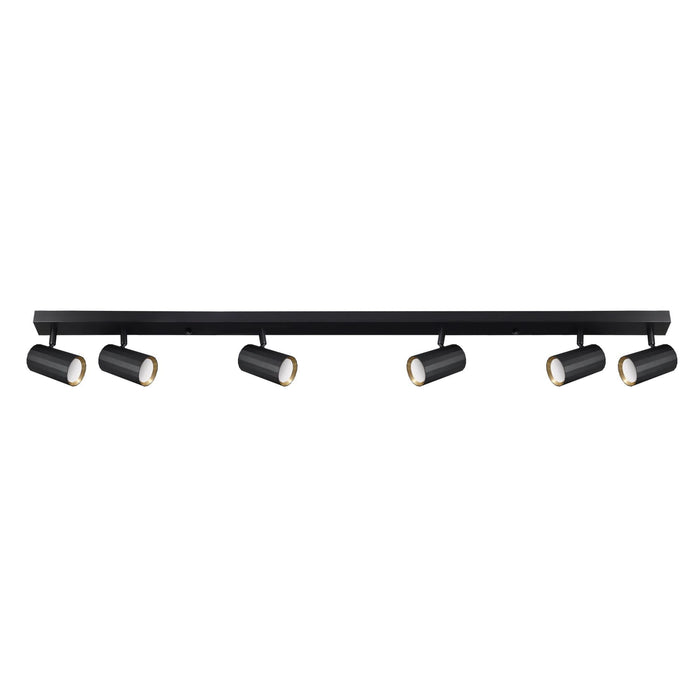 Spot pe bara Nicea, 6 x GU10, 10 W, negru/auriu WALTI