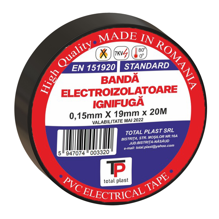 Banda electroizolatoare din PVC, negru WALTI
