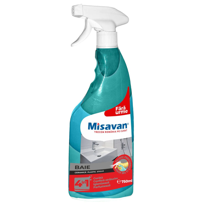 Solutie pentru curatarea suprafetelor din baie, Misavan 4 in 1, 0.75 L WALTI