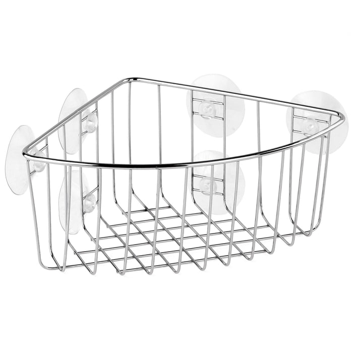 Etajera dus, 19 x 10 x 19 cm, 1 raft, cu ventuze, pentru colt, inox lucios WALTI