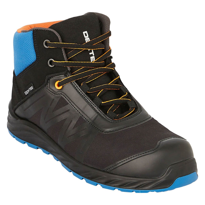 Bocanci protectie Dexter, clasa S3, bombeu fibra de sticla, marimea 39, negru/albastru WALTI