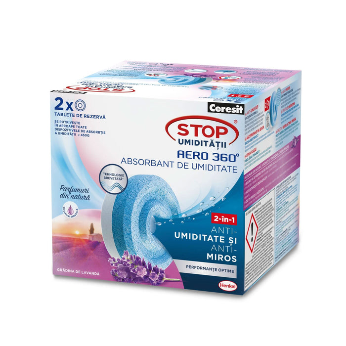 Rezerva absorbant umiditate Ceresit, parfum lavanda, 450 g, 2 rezerve WALTI