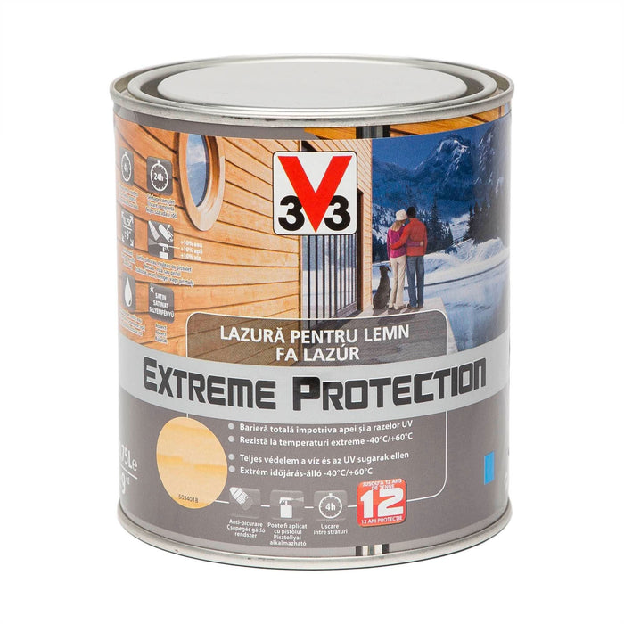 Lazura lemn V33, pentru climat extrem, exterior, natural, 0.75 L WALTI