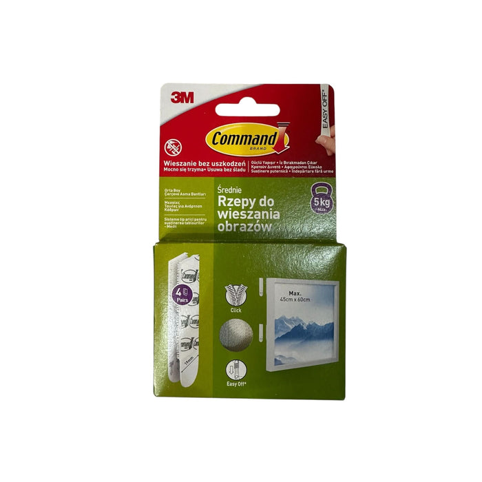 Banda velcro 3M Command, pentru tablouri medii, max 5 kg, alb (set 4 buc) WALTI