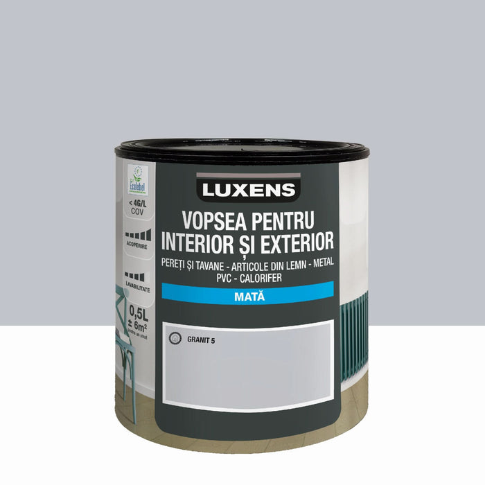 Email pe baza de apa Luxens, multisuport, Granit5, aspect mat, 0.5 L WALTI