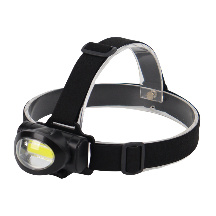Lanterna LED + COB, frontala, 40 lm, ABS, negru WALTI