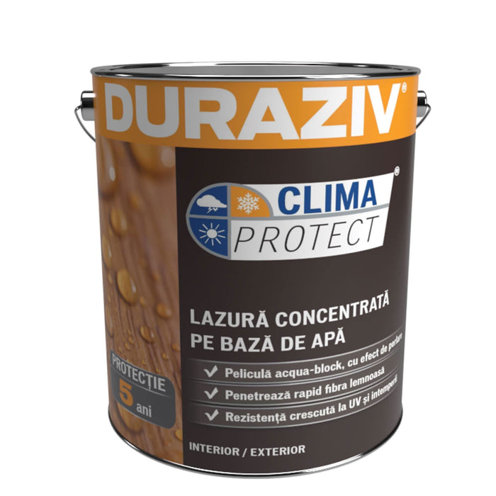 Lazura lemn Duraziv, pe baza de apa, exterior, wenge, 2.5 L WALTI