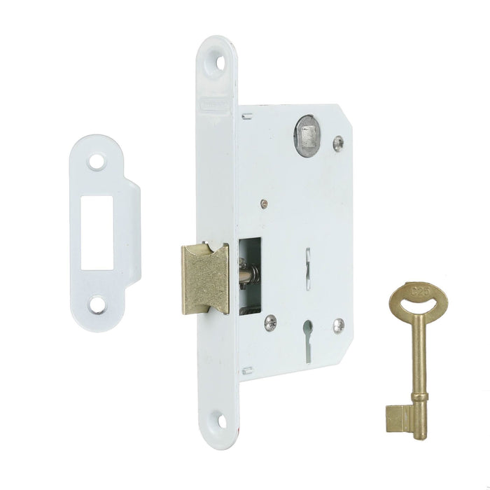 Broasca usa, incastrata, usa interior, inchidere cu cheie, 43 x 72 mm, alba WALTI