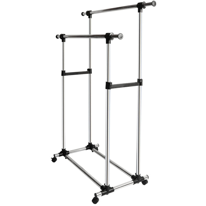 Suport umerase dublu Spaceo, 88.5 - 108.5 x 51 x 101.5 / 172.5 cm, mobil, extensibil, negru WALTI