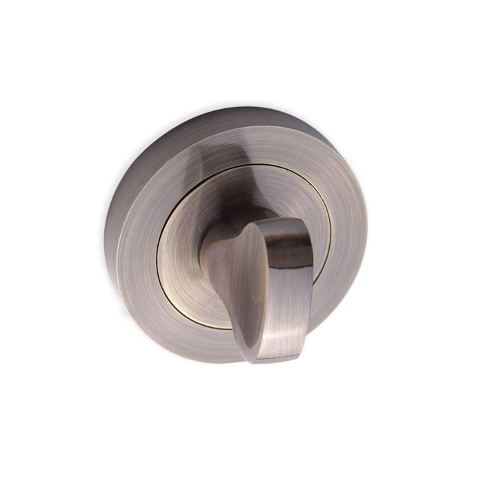 Rozeta usa interior, seria Malta/Noa/Aria, cu buton inchidere, aluminiu, antichizat WALTI