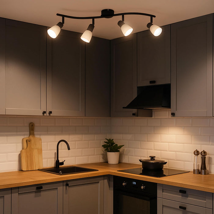 Spot pe bara Soma, 4 x E14, metal, negru WALTI