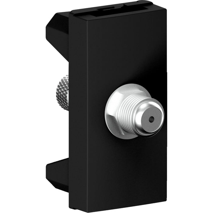 Priza TV simpla Himel, conector tata, 1 modul, negru WALTI