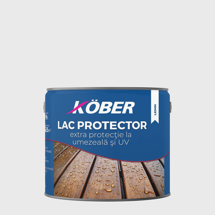 Lazura lemn subtire 2 in 1 Kober, pe baza de solvent, interior/exterior, incolor, 2.5 L WALTI