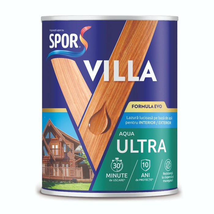 Lac pentru lemn Spor Villa, pe baza de apa, lucios, stejar, 2.5 L WALTI