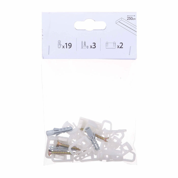 Set accesorii montaj sina PVC 250 cm, 1 canal WALTI