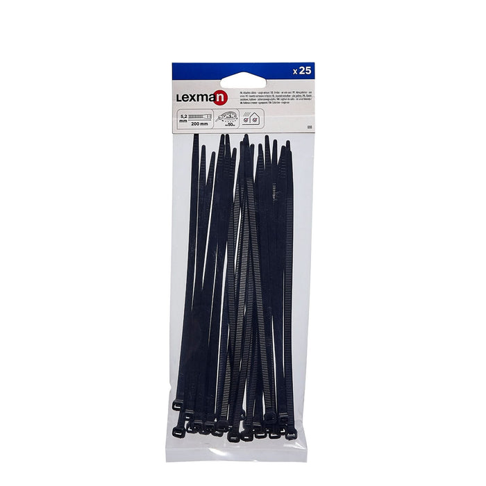 Colier 200 x 5.2 mm, negru, (set 25 buc) WALTI