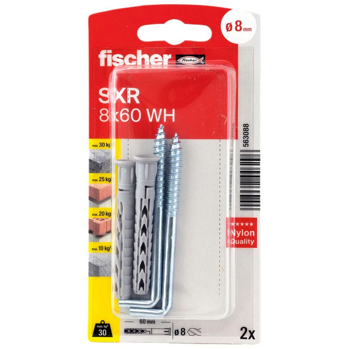 Diblu nailon cu surub tip L, Fischer, 8 x 60 mm (2 buc) WALTI