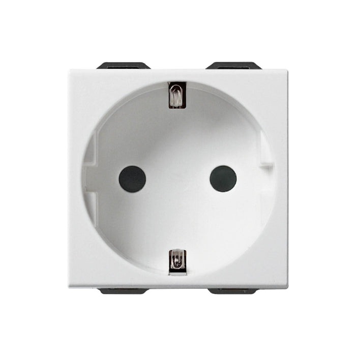Priza schuko Vimar Neve, 2 module, IP20, alba WALTI