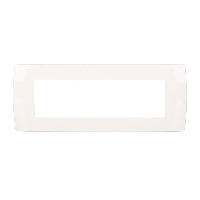 Rama decorativa pentru 7 module Tem Modul Soft, pentru aparataj modular, IP20, alba WALTI