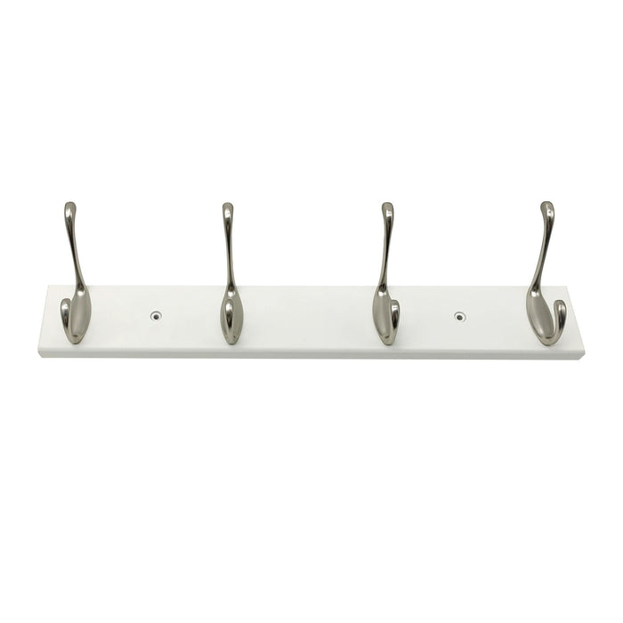 Cuier perete Enzo, 4 agatatoare duble, lemn, 42 cm, alb WALTI