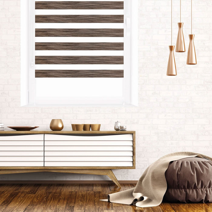 Roleta textila de zi/noapte Naturalle, 72.5 x 215 cm, maro WALTI