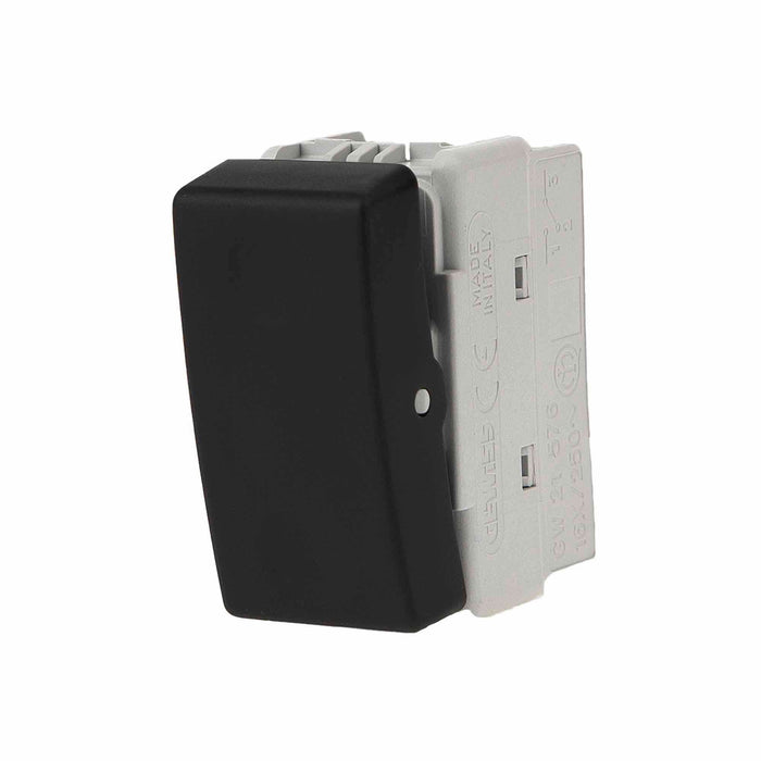 Intrerupator cap scara simplu Gewiss Top System, modular, IP20, negru WALTI
