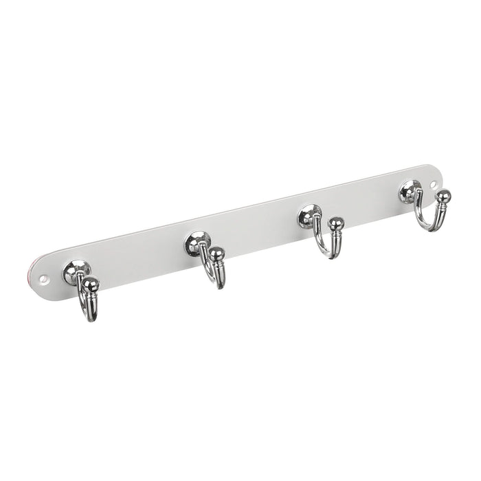 Cuier perete, 4 agatatori simple, aluminiu, 35.3 cm, crom WALTI