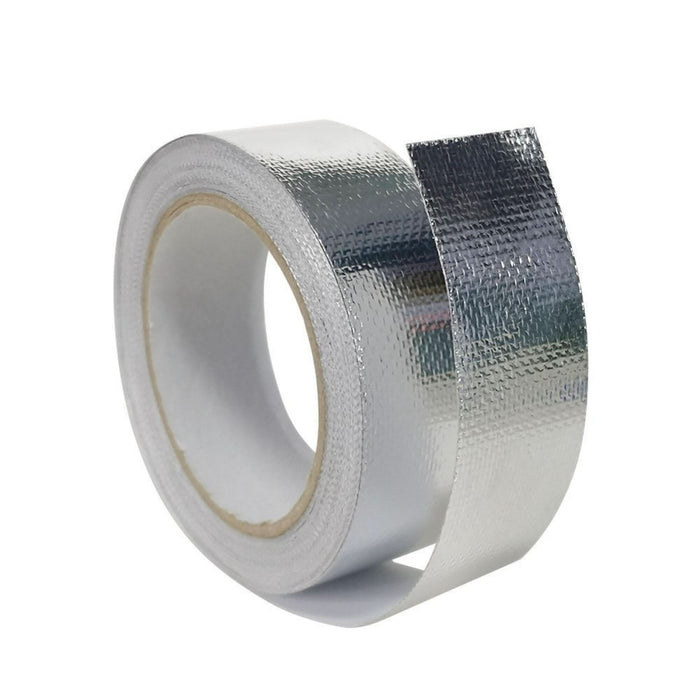 Banda adeziva din aluminiu ranforsat si fibra de sticla, rezistenta la temperaturi de pana la 240°C, 50mm x 10 m WALTI