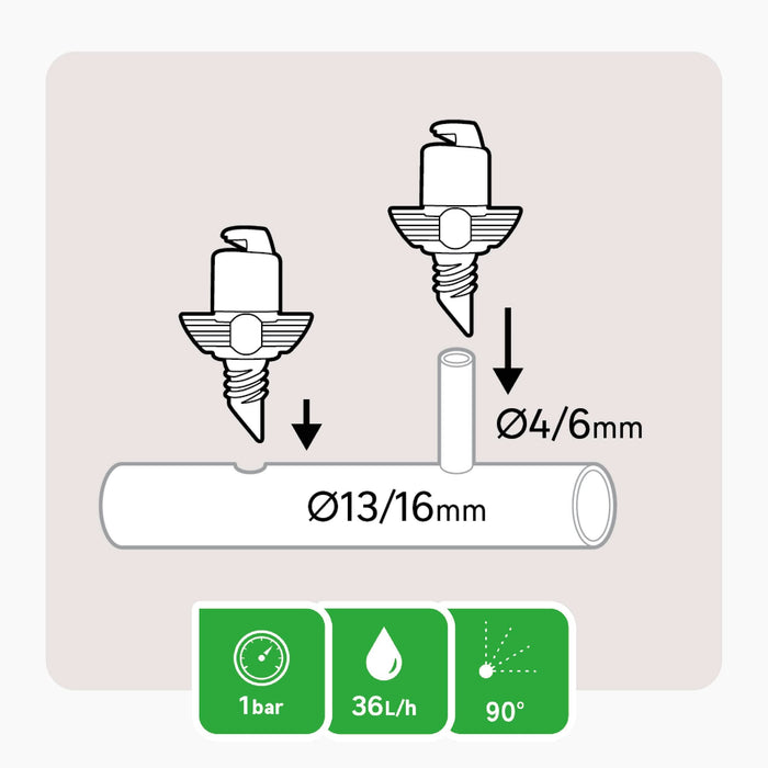 Set 10 microaspersoare, Geolia, maxi 90° WALTI