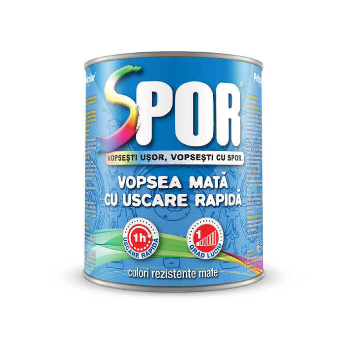 Email pe baza de solvent Spor Uscare Rapida, pentru lemn si metal, negru, aspect mat, 0.75 L WALTI