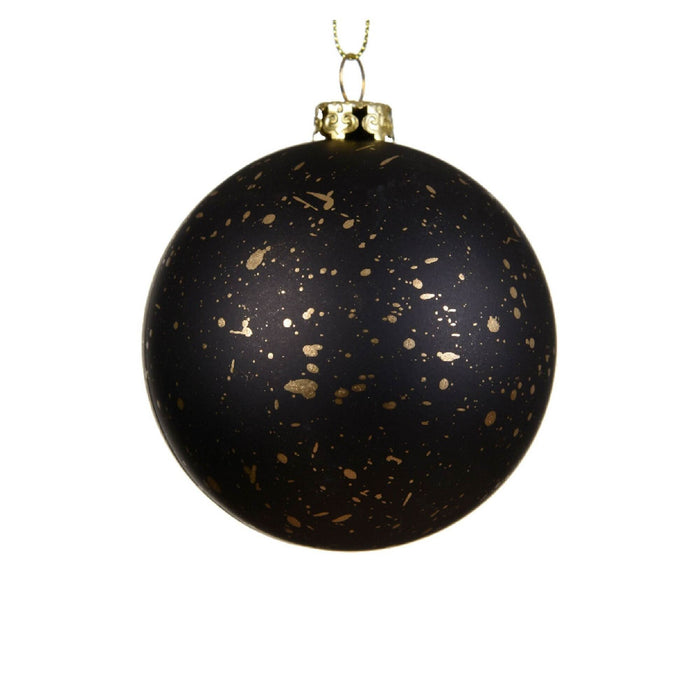GLOB NEGRU CU AURIU MAT 8CM WALTI