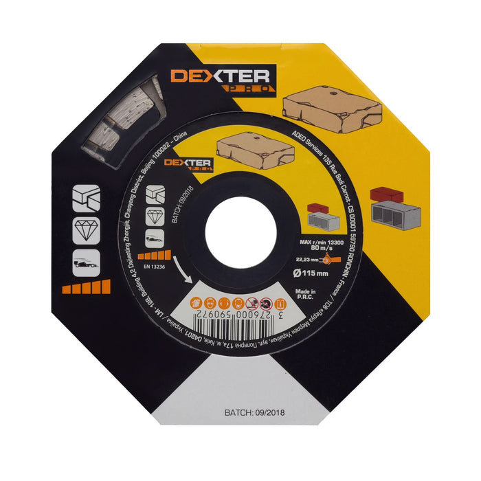 Disc diamantat Dexter Pro, pentru piatra, Ø 115 mm WALTI