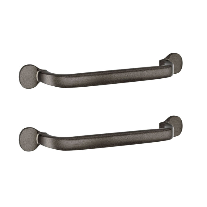 Set 2 manere mobila Tinos, Inspire, 17.5 cm, zamac, gri, finisaj patinat WALTI