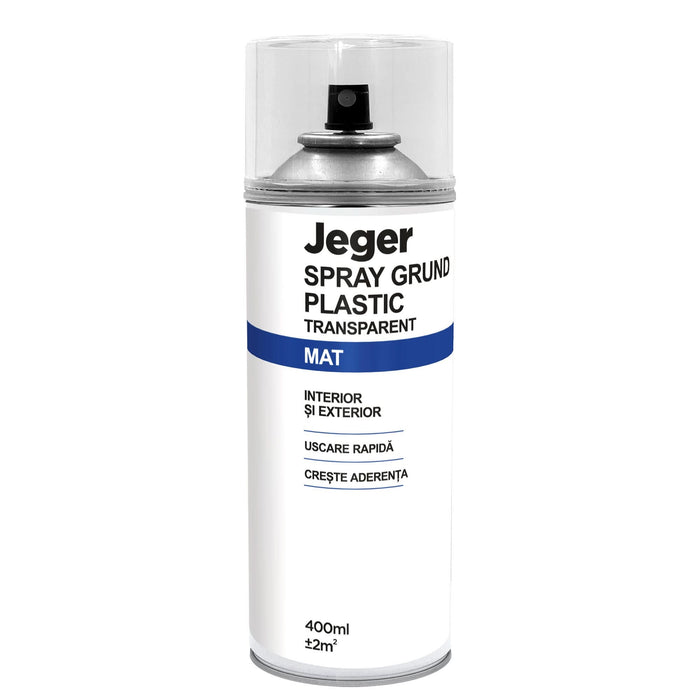 Grund spray Jeger, pentru plastic, transparent, mat, 400 ml WALTI