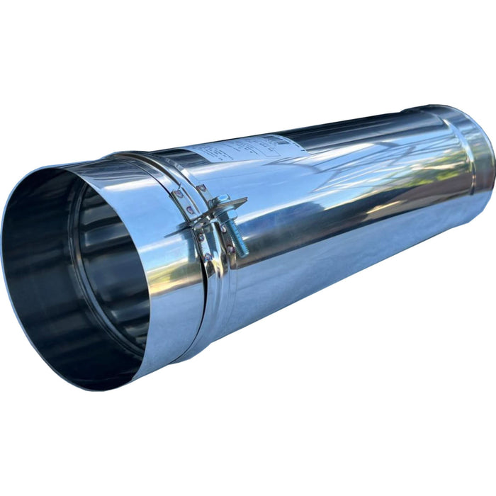 Tub din inox cu colier, simplu perete, grosime 0.4 mm, Ø 120, L 0.450 m, argintiu WALTI