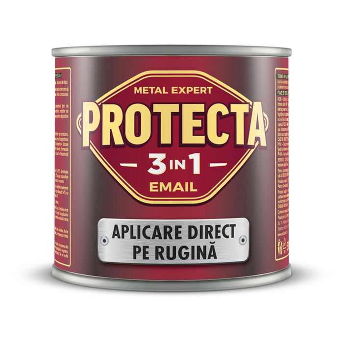 Email pe baza de solvent Protecta, pentru metal, 3 in 1, alb, aspect lucios, 2.5 L WALTI