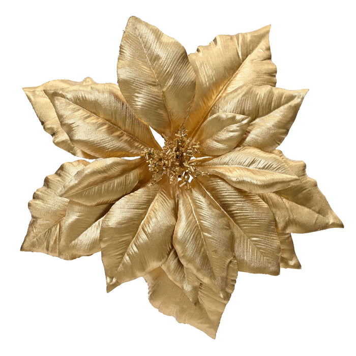 Decoratiune Craciun, pentru brad, model craciunita, poliester, Ø 24 cm, auriu WALTI